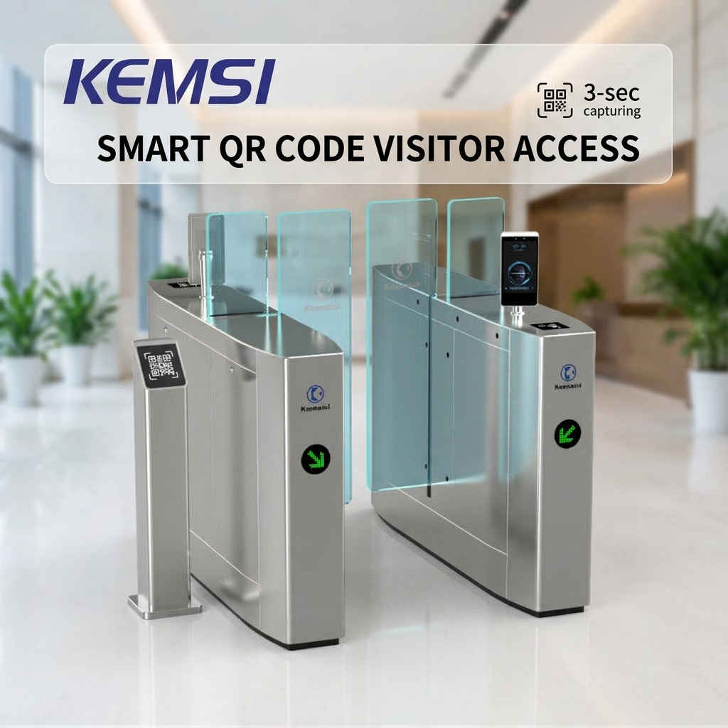 Office Building Sliding Gate Turnstile Access Control System With QR Code 0.5 Second Opening SUS304