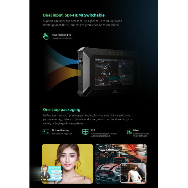 SDI HD personalizado All In One Live Streaming Device Encoder Rede 4G 5G