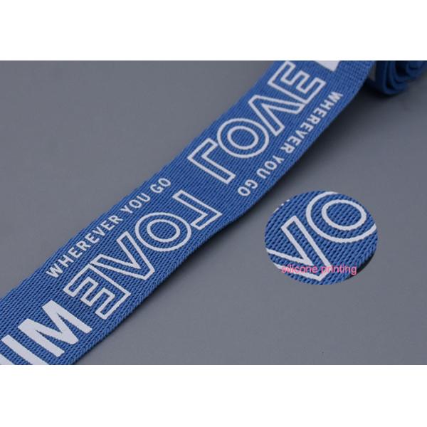 Polyester Webbing Anti Slip Elastic Band With White Custom Silicone Logo