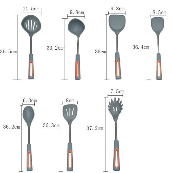 Подгонянная утварь Kitchenaid шпателя силикона варя установила 8 частей Eco дружелюбный