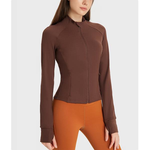 Zipper Pocket Horse Riding Tops Stand Collar Equestrian Jackets With Thumb Hole