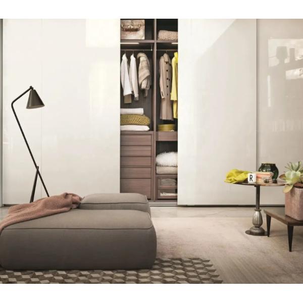 Высокий глянцевый сдвижной спальный шкаф Хранилище стройный шкаф для маленькой спальни