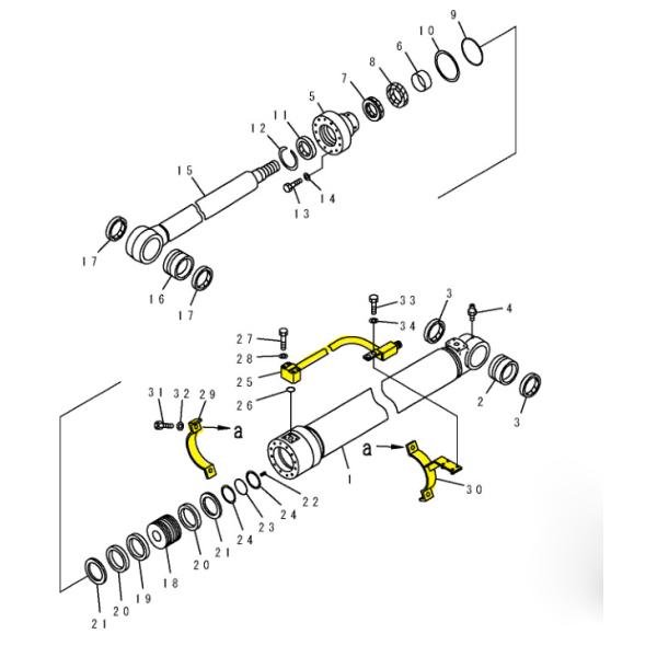PC120 PC130 Hydraulic System Distributor Boom Pipe and Return Pipe for Excavator Iron Pipe