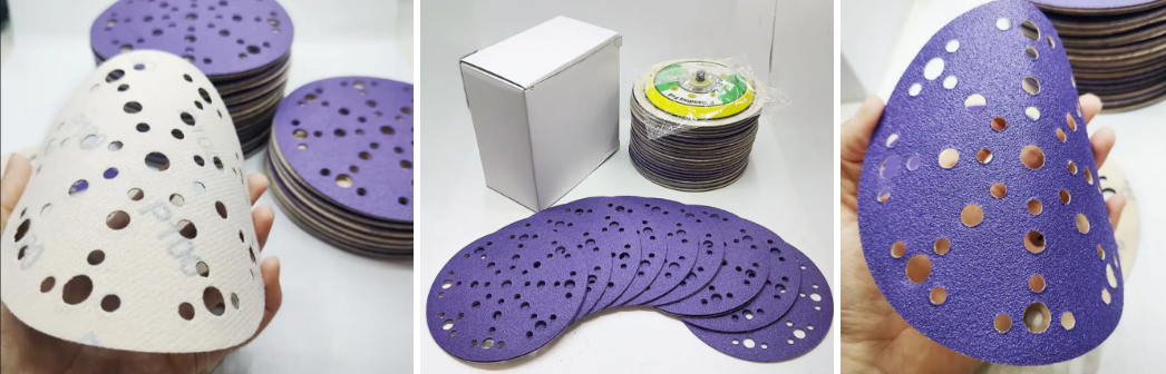 OEM 49 Hole Ceramic Alumina Abrasive Sanding Disc 6 Inch 100 Grit