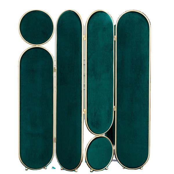 Light Luxury Mobile Folding Panel Room Divider Stainless Steel Laser Cut