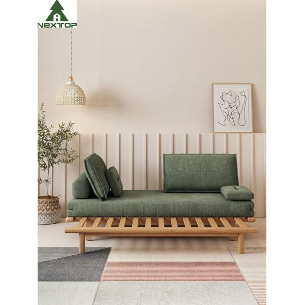 Novelty Foldable Shrinkable Custom Sofa Bed Green Linen Environmental Friendly