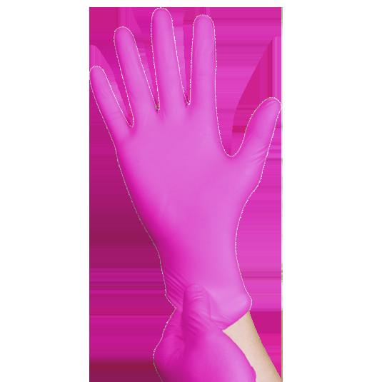 Luvas descartáveis 5.5g 230mm da mistura do nitrilo do vinil do rosa do produto comestível