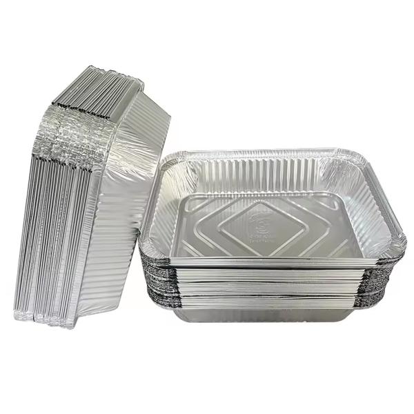 8.6 x 6.6 pouces Pâtisserie profonde Aménagement à emporter réutilisable Plateau de contenant en feuille d'aluminium