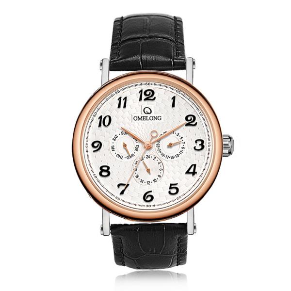 5 ATM Waterproof Quartz Stainless Steel Watch Three Eye Dial Chronograph Watch