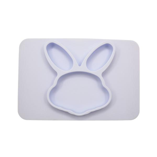 Non Slip Lovely Animal Design BPS Free Baby Silicone Plate Mint Purple Grey