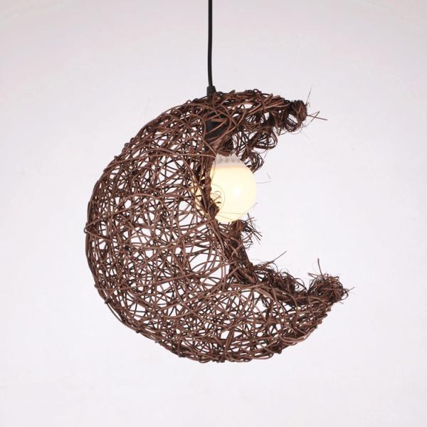 Ratton Moon Basket pendant Lamp For Baby Room Bedroom Hanging Lights (WH-WP-08)