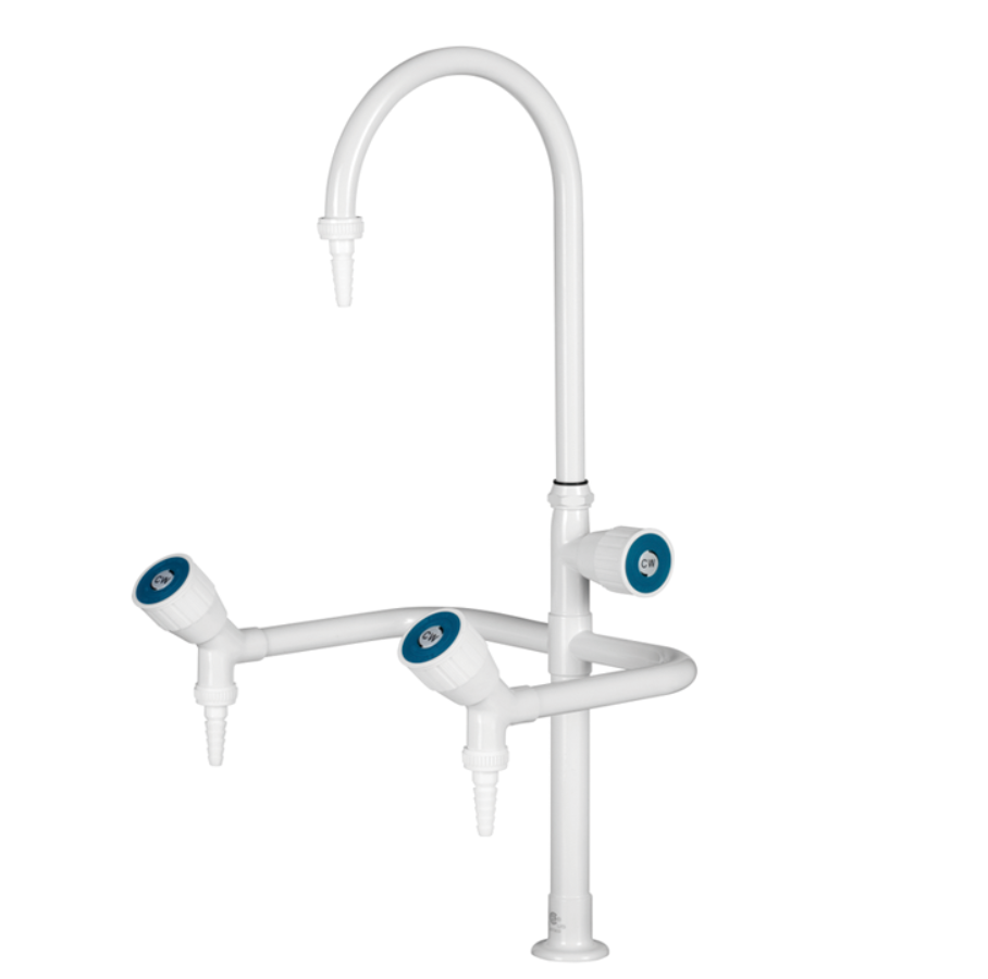 Heavy Duty Laboratory Accessories Solid Brass 3 Way Gooseneck Water Tap Anti Corrosive