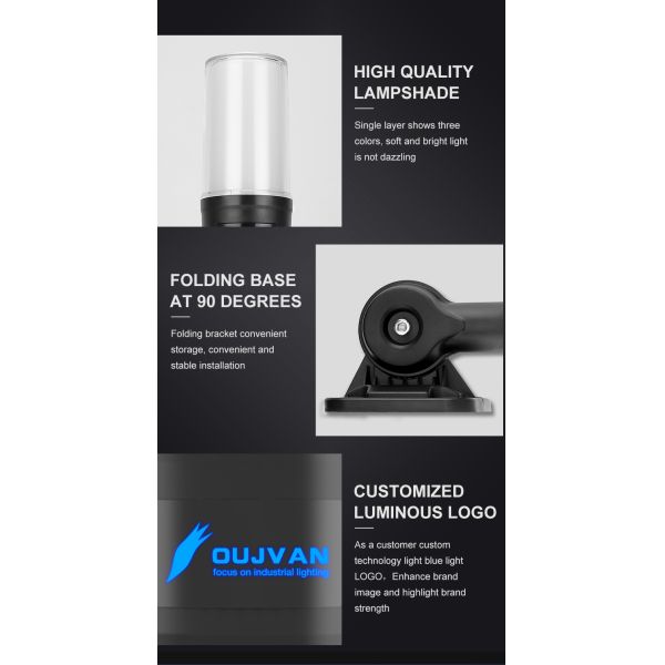 Luz indicadora de torre de material ABS DC 24V RYG con zumbador incorporado, larga vida útil de 70000 horas