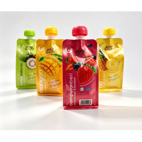 Soft Drink Eco Friendly Juice Packaging Pouch Self Standing Portable