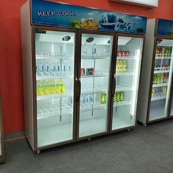 1860L Upright Glass Door Display Freezer 110V To 240V 3 Door