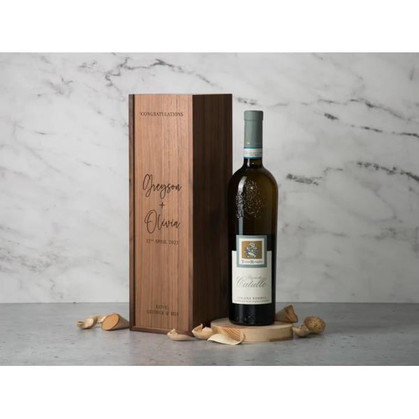 Silk-screen Printed Pine Wine Champagne Box for Engagement and Wedding 35x11x11cm