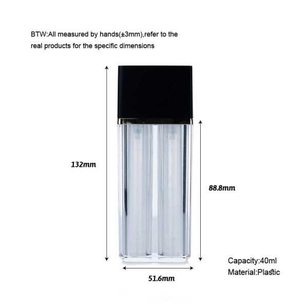 Bouteilles transparentes sans air pour cosmétiques à pompe à vide en plastique de 40 ml