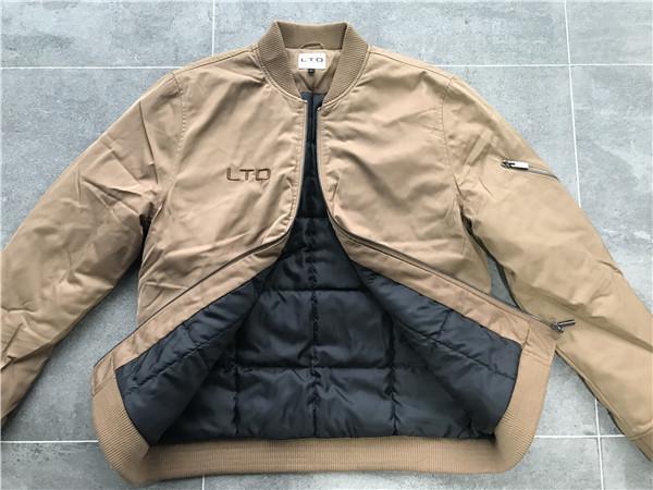Rib / Embroidery  Pu Leather Coat Camel Polyester Nylon Bomber Puffer Jacket Tw77547