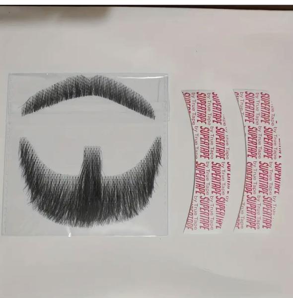 Full hand-woven fake beards, seamless men's fake mustaches, human hair-like fake eyebrows, and sideburns for film and television props