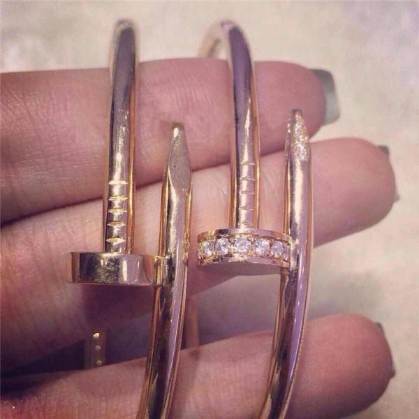 C luxury just nail bracelet 18k gold white gold yellow gold rose gold bracelet Jewelry factory in Shenzhen, China