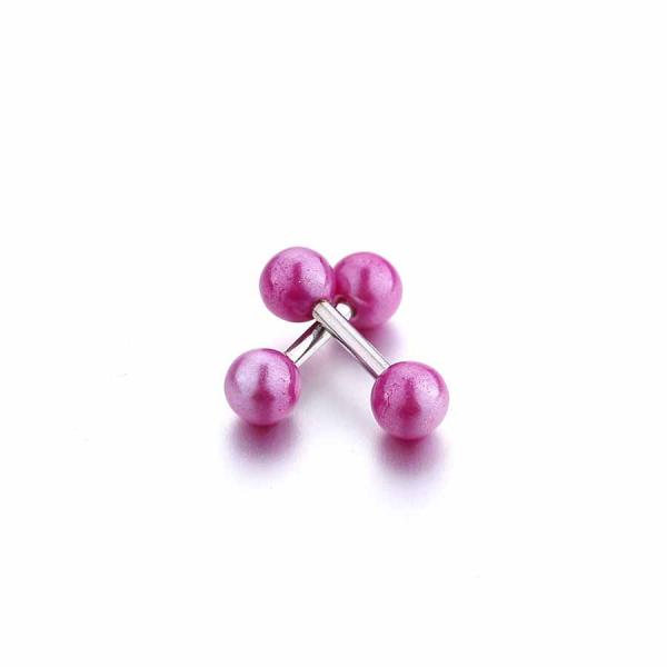 Candy Color Stud Earrings Double Ball Sided Earrings for Women Ear Jewelry