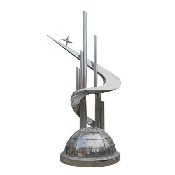Metal Artistic Abstract Sculpture Stainless Steel Statue Height 2500mm