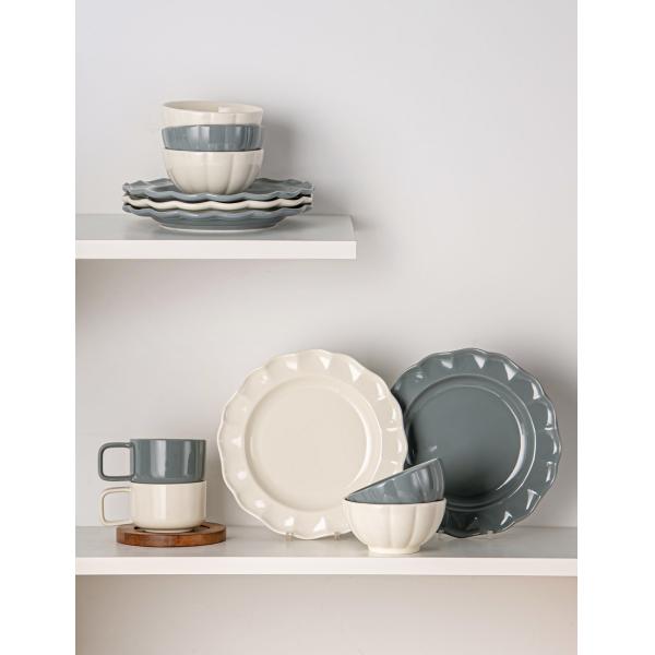 Solid Color Dinnerware Set Nordic Style Ceramic Plates And Bowls With Sunflower Shape