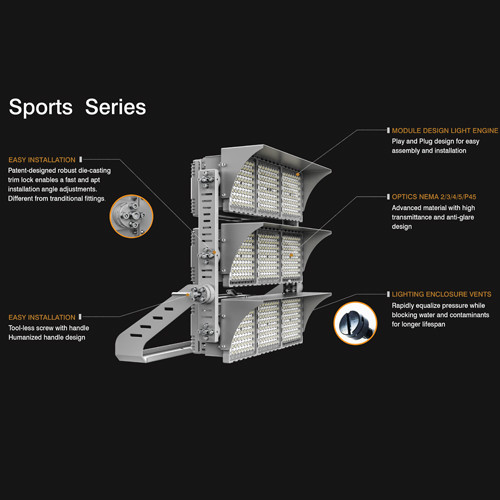 Meanwell Driver DLC Listed 5700K 1000w Led Stadium Lights