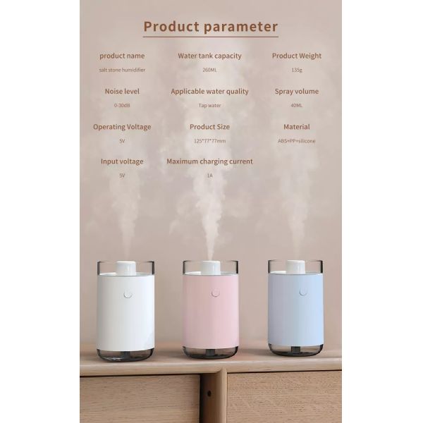 Plastic Mini Himalayan Crystal Salt Lamp Diffuser Essential Oil Air Purifying Humidifier