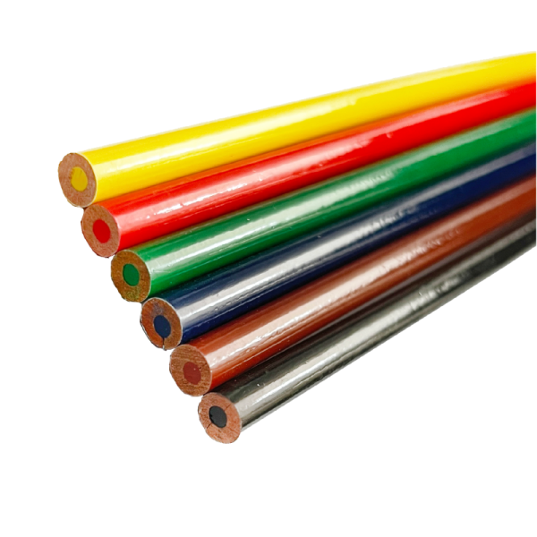 High Quality 7 Inch 6PCS Colored Students Painting Wood Round Shape Color Pencil