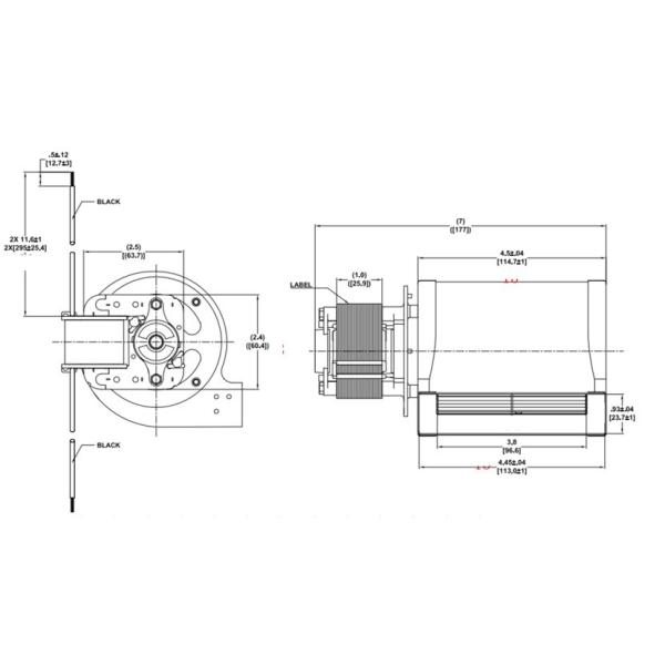 AC 35W 0.6A 115V Fireplace Higher Flowing Blower Motor Ball Bearing