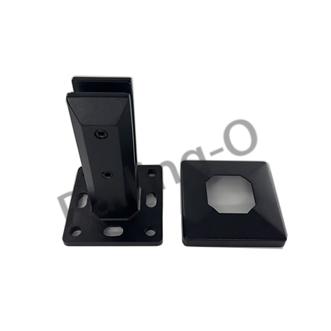 Surface Mount Square Glass Spigot H160 with EPDM Gasket & Cover Ring 2205 Duplex NATA Tested FSP A-SD