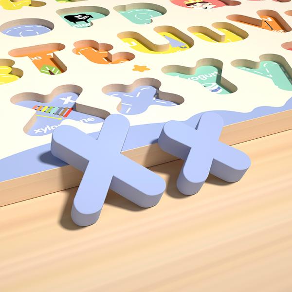 Montessori Children Letter Wood 3d Jigsaw Puzzles Board Games Preschool Diy Educational Learning Wooden Toys for Kids Boys Girls