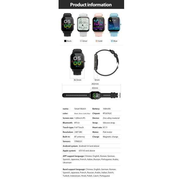 Corazón elegante Rate Bracelet Bluetooth BLE 5,0 de la prenda impermeable de los deportes al aire libre IP67