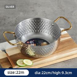 Wholesale Silver Korean Cookware Sauce Pot Stainless Steel 430 Soup Pot  With Stainless Steel Handle
