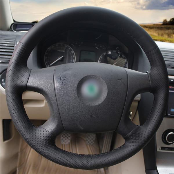 Skoda Fabia 2005-2010 OCTAVIA Customized Black Artificial Leather Steering Wheel Cover