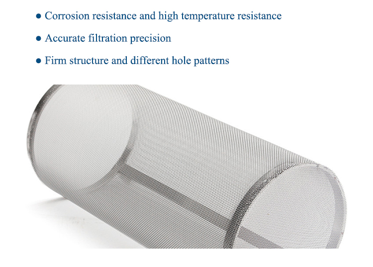 Customized 150 Micron Corrosion Resistant Stainless Steel Filter Tube Mesh Cylinder
