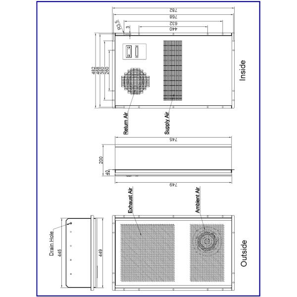 Кондиционер шкафа дисплея СИД 48VDC 2000W электрический