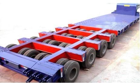 150 Ton 4 lines 8 axles lowboy Heavy Haul Trailers for Heavy construction machines