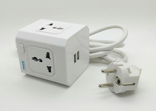European Standard Multi Plug Surge Protector Socket , 10A Surge Protector With Usb