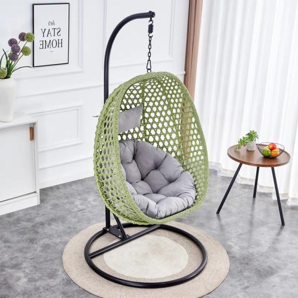 Rattan Woven Hanging Basket Swing Chair Indoor Outdoor Hanging Egg Chair Boho Nest Swing For Balcony Living Room Lazy Rocking Chair Trendy Wicker Hanging Seat