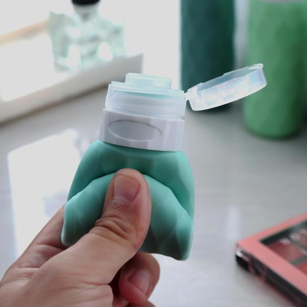 Mint Green Color Silicone Travel Bottle Set 90Ml For Toiletries