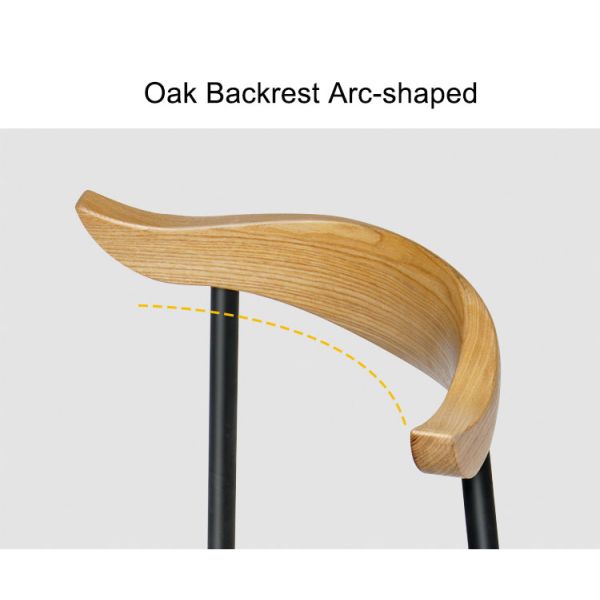Nordic Design Solid Wood Cow Horn Chairs Dining Room Leatherette Metal Modern Side Chair
