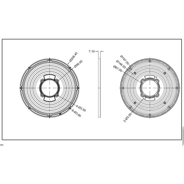 206 мм Диаметр Круглый модульный объектив для высокого света НЛО объектив 90 градусов φ206 мм ПК светодиодный объектив