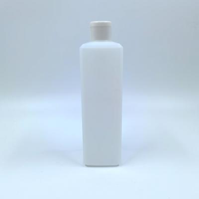 PE Plastic Rectangle White Shampoo Lotion Bottle 900ml With Clamshell Cap