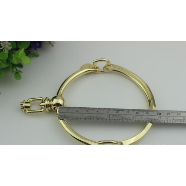DIY Zinc alloy 90 mm light gold leather metal o ring handle for handbag