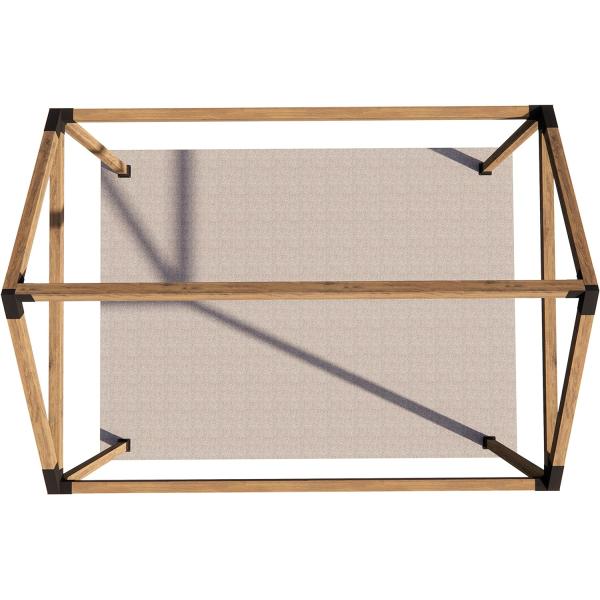 Slanted Roof Pergola DIY Bracket Kit for Iron Wood Beams and Durable Steel Support