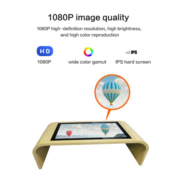 43 Inch Android Windows LCD Interactive Smart Screen Coffee Table with NFC Module Power Charging Station Camera Module