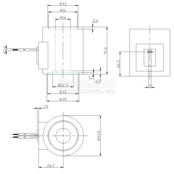 6352012 6352024 HydraForce Type Hydraulic Solenoid Coil 12VDC 24VDC