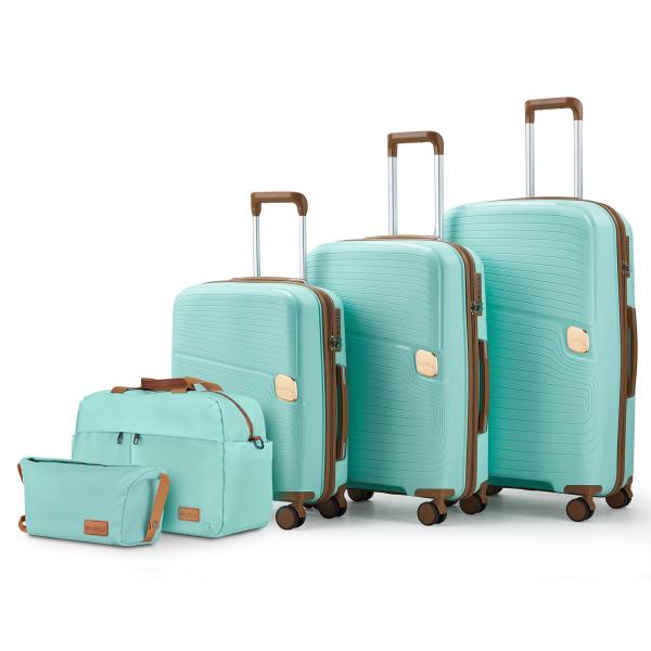 Business Travel Essential Stylish Hard Shell Suitcase Custom Logo Accepted 4 Spinner Wheels Waterproof Trolley Luggage Set